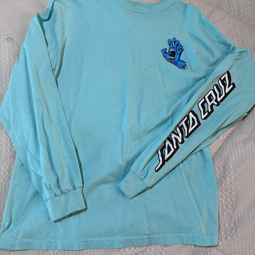 Santa Cruz Skateboards Blue Long Sleeve Shirt Size Large